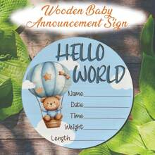 Cartel de anuncio de recién nacido, Cartel de "Hola mundo", Cartel de anuncio del nacimiento del bebé, Letrero con el nombre para utilizar como prop fotográfico, Regalo para la ducha de bebé de una nueva madre, regalo para la guardería, regalo para el baby shower, regalo para Pascua, cosas para niñas/niños
