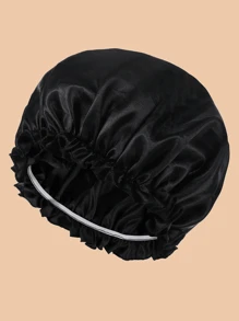 Breathable Silky Bonnet For Women Hair Care, Reusable Silky Hair Wrap For Sleeping With Elastic Stay On Head, Solid Color Shower Cap Sleep Cap - Bathroom Accessories