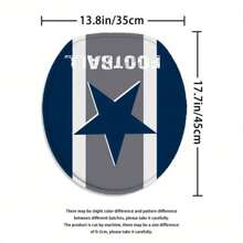 4pcs Texas Star Shower Curtain Sets, American Sports Football Bathroom Shower Curtain, Bath Mat, Toilet Lid Rug, Non-Slip U Shape Mat, Athlete Championship Bathroom Decor Sets, Home Decor Accessories, 12 C Type Hooks, Waterproof, 70.8" X 70.8" Fall Decor Bathroom Accessories Back To School