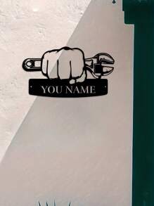 1pc Personalized Craftsman Metal Logos, Customizable Toolmakers' Workshop Wall Decorations, Mechanical Design Metal Crafts, Garage Art Gifts, Workshop Wall Art, Tool Repair Metal Logos, Dad Gifts, Husband Gifts, Industrial-Style Logo Gifts, Home And Office Decor Birthday Graduation