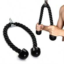 1 PC Biceps Training Double Head Pull Rope Single Head Double Head Triceps Lower Press Rope Face Pull Handle - Black - View 6