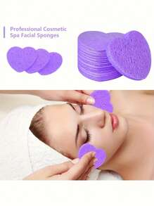 20/10/5/2 piezas Almohadillas comprimidas con forma de corazón para limpieza facial, herramienta de limpieza facial con esponja exfoliante