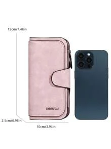 Neuer, stilvoller Damen Clutch Geldbeutel aus ölgewachstem Leder, einfaches langes Portemonnaie