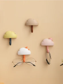 3 件装免钻粘性挂钩，强力粘性云形装饰挂钩，适用于厨房、浴室、墙壁、门，无损坏