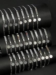 1 件个性化新颖阿拉伯字母手链首饰女孩字母手链首饰适合生日、日常搭配、时尚阿拉伯字母首饰