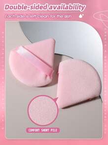 20/10/3/1pc Triangular Velvet Makeup Powder Puff, Facial Powder Puff, Reusable Makeup Powder Puff, Facial And Eye Makeup Powder Puff,Makeup,Cheap,Room Decor,Vanity,Travel,Bedroom,Makeup Accessories,Puff,Makeup Blender,Powder Puff,Makeup Sponge