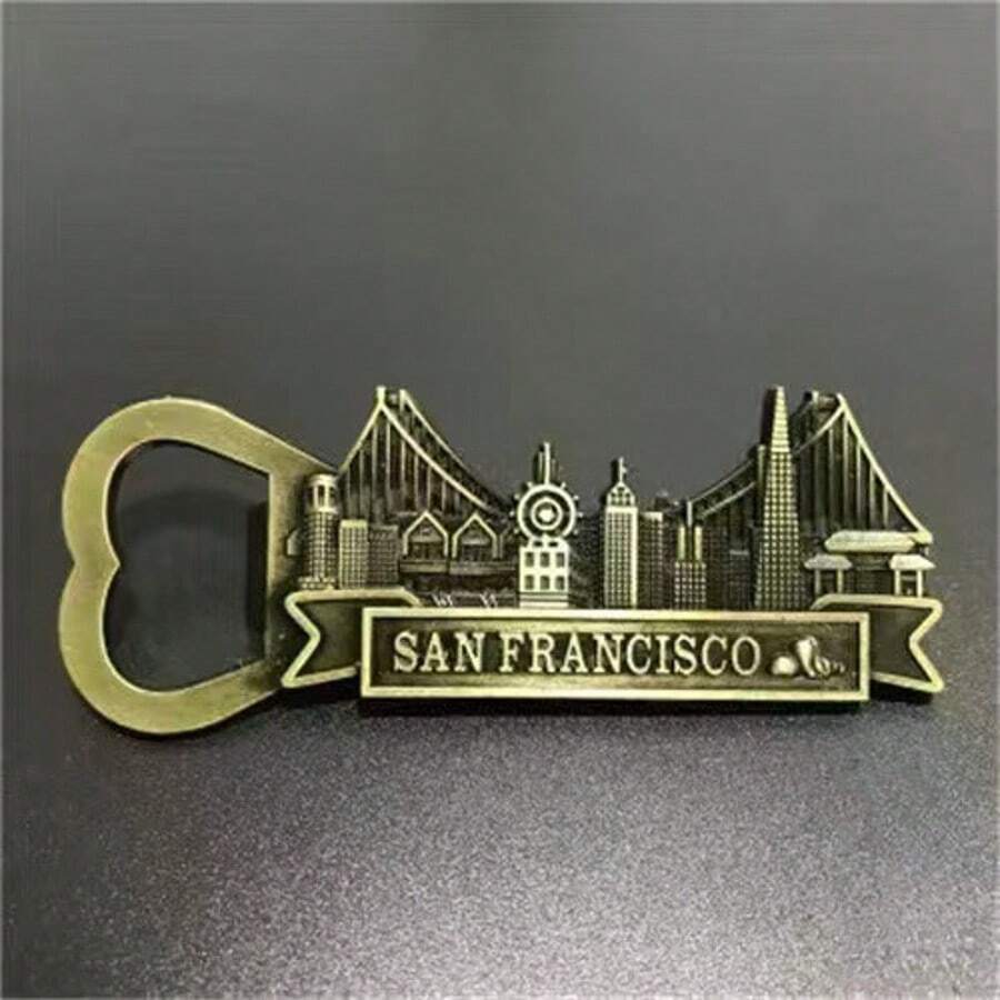 1pc Metal Country Fridge Magnet, Travel Souvenir Personalized Refrigerator Magnet, Statue Of Liberty Design For Home Decor