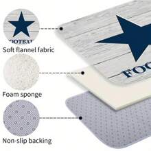 4pcs Waterproof Blue Star Shower Curtain And Toilet Floor Mat Three Piece Set With 12 Shower Curtain Hooks, Modern Home Decoration, Beautiful Housewarming Gift Bathroom Decor Fall Decor Bathroom Accessories Back To School