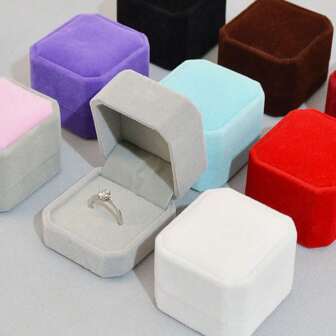 1 pièce Boîte à bague élégante, boîte-cadeau de style minimaliste, doublure en velours et éponge, emballage haut de gamme pour bagues pour femmes, organisateur de rangement, accessoire de voyage essentiel