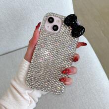 全新奢华优雅女式 3D 蝴蝶结水钻手机壳，适用于 17 Pro Max/17 Pro/17/16 Pro Max/16 Pro/16/15 Pro Max/15 Pro/15/14 Pro Max/13/11/12，高端时尚