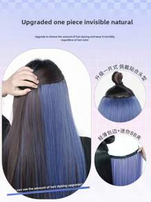20inch One Piece 4 Card Wig Piece Multicolor Party Bright Vivid For Long Straight Hair Synthetic Color Wig Music Festival Halloween Party