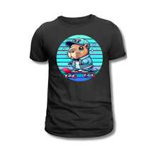Unisex Fashion Capybara T-Shirt For Boys And Girls, Cotton 18 - 黑色 - 查看 2