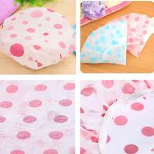 Set de 3 gorros de baño ajustables con estampado, impermeables, a prueba de aceite y polvo, reutilizables con correa elástica, adecuados para decoración del baño en el hogar de mujeres