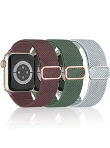 chinbersky Bộ 3 dây đeo Solo Loop co giãn tương thích với dây đeo Apple Watch 38mm 40mm 41mm dành cho nam nữ, dây đeo thể thao bằng nylon đàn hồi có thể điều chỉnh tương thích với Apple Watch Series Ultra/SE/8/7/6/5/4/3/2/1 - Nhiều màu-2 - Xem 8