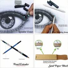 33-Piece Pro Drawing Kit - Premium Sketching Pencils Set With Charcoal Pencils, Charcoal Stick, Sharpener, And Portable Zippered Travel Case For Artists, Designers, And Students