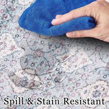 Washable Rugs Living Room Short Pile Area Rugs For Living Room Outdoor Rug Modern Vintage Classic Rug Non Slip Rug For Bedroom Home Decor Office Carpet - Light Blue - View 7