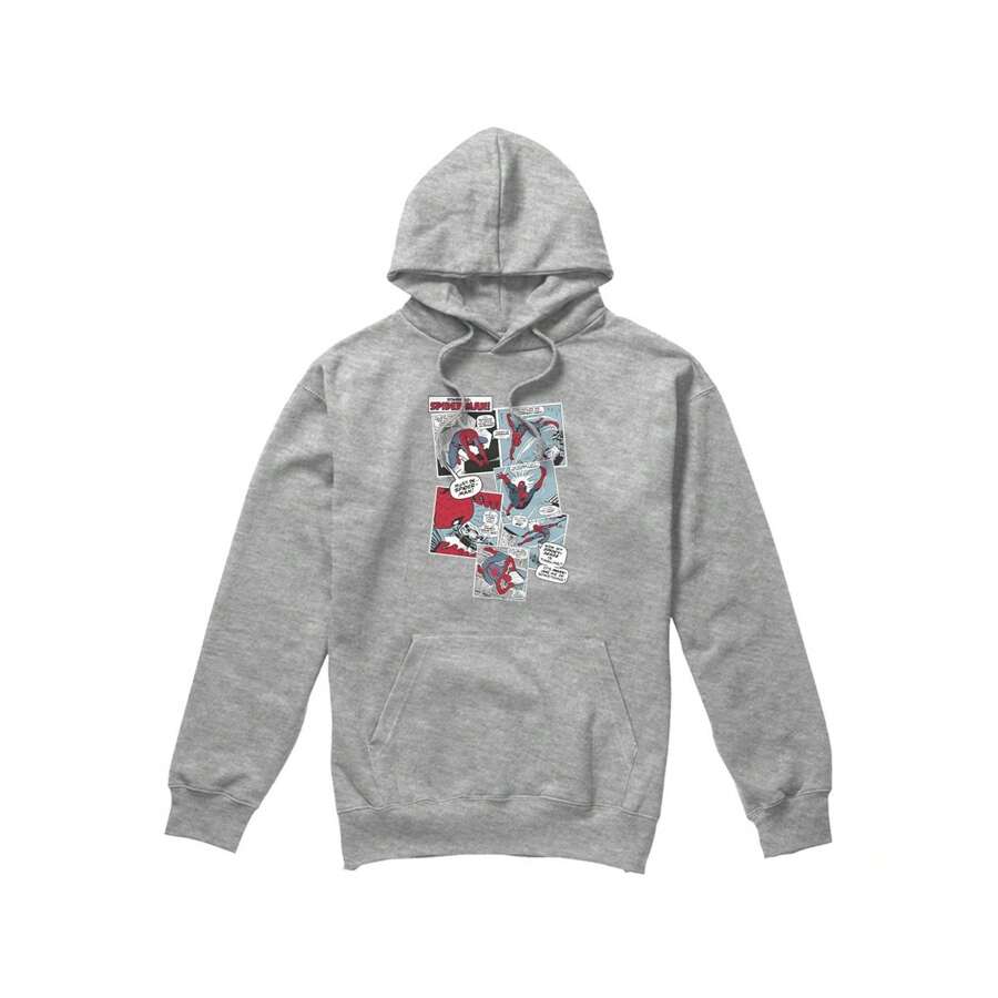 Marvel Spider-Man Mens Panel Collage Hoodie (Sport Heather)