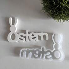 Moule en silicone en forme de lettres de Pâques, moule en plâtre et en résine pour lapin, lettre anglaise, décoration pour la maison, fait-main