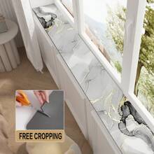 1 st. Elegante Marmeren Patroon Vensterbank Waterdicht En Vuilafstotend Pad, Met Zachte Rubberen Achterkant Voor Antislip En Absorberend, Gemaakt Van Diatomiet Materiaal, Multifunctioneel En Trimbaar, Praktische Woondecoratie, Vakantie/Housewarming Cadeau