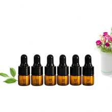 150Pcs Amber Glass Mini Dropper Bottle 1ml Amber Essential Oil Bottles Vials Travel Cosmetic Sample Container Liquid Perfume Eye Droppers Bottle (1ml)