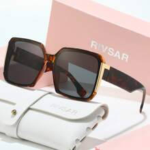 RIVSAR Women's Oversized Gradient Color Sunglasses, Outdoor Riding Driving Stylish Party Travel Gift Box Glasses For Summer Beach Vacation,Outdoor,Travel - Multicolor - View 3