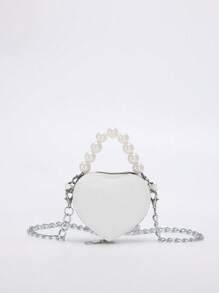 Stylish, Cute And Elegant Love Mini Bag, Available In Burgundy, Pink, Black And White Colors, Pearl Handbag, Shoulder Crossbody Bag, Lipstick Coin Purse, Perfect For Daily Outings, Christmas, Spring Festival And Birthday Gifts - View 8
