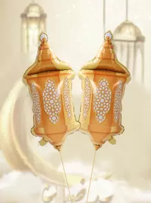 3 件/套 EID 灯笼形铝箔气球配金色丝带，开斋节派对背景装饰用品，斋月节日派对居家房间装饰气球，开斋节礼物派对礼品 - 燈籠 - 查看 1
