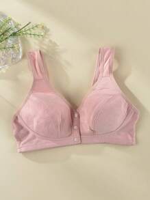 4PCS Front Buckle Simple Elastic Camisole Bra For Women Skin-Friendly And Comfortable New Seamless Technology Without Steel Ring Underwear - 多色2 - 查看 6