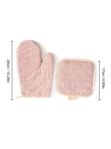 Hitze-isolierende Handschuhe Set, verstärkte hitzefeste Ofenhandschuhe, Anti-Verbrühung, Mikrowellen-Ofenhandschuhe, hitzefeste Handschuhe
