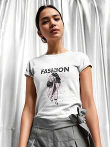 WOMEN'S PRINTED T-SHIRT COMFORT AND STYLE IN ONE GARMENT - White - View 5