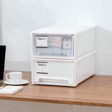 Scatole di stoccaggio impilabili, realizzate in materiale PP, contenitori di stoccaggio stile cassetto, salvaspazio per casa, soggiorno, camera da letto, ufficio, organizer da scrivania