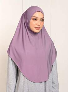 1pc Women's Solid Color Elastic Chin Cover Headscarf, Can Be Used As Robe, Headscarf, Veil, Suitable For Daily Wear, Breathable And Comfortable, Can Be Used As Lining For Headscarf Or Veil. - Solid Color - View 15