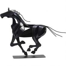 Metal Decor Horse Statue, Western Home Decor Rustic Decorations, Horse Crafts Horse Art Sculpture, Best Gifts For Horse Lovers (Black)