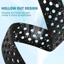 透气运动表带兼容 Apple Watch 表带 40 毫米 38 毫米 41 毫米 42 毫米 44 毫米 45 毫米 46 毫米 49 毫米 女式，柔软硅胶腕带防水表带兼容 Apple Watch Series 10 SE 9 8 7 6 5 4 3 2 1 Ultra - 黑色 - 查看 2