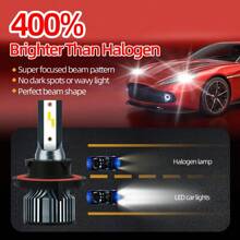 Roadsun 2pcs 9005/HB3 H11 H7 H1 H4 H13 9006/HB4 9007 LED Bulbs Combo Super Bright Cool White Plug And Play Replacement Bulb With Fan High Power Car LED Headlights