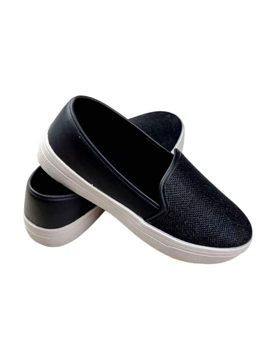 Women's Slip On Sneakers Iate Casual Easy Super Comfortable And Light NEW - Blanco y Negro - Ver 1