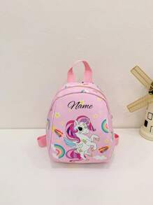 Mochila mini personalizable, regalo de vuelta al colegio, con nombre personalizado o mensaje festivo. Mochila mini con patrón de unicornio arcoíris. Se puede personalizar con tu nombre, texto, números, etc. Esta es una mochila ligera, muy adecuada para niños y niñas en la vida diaria, ir de compras, viajar, ir a la escuela. Perfecta para Navidad, Acción de Gracias - Multicolor - Ver 10