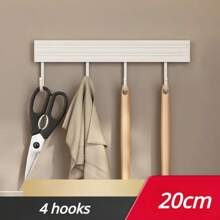 Wall Mounted Kitchen Storage Rack No Punch Shelves With Movable Hook Spoon Holder Organizer Kitchen Utensil Accessories