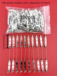 100pcs Metal Brooch Backs, 1 Inch/2.5cm Silver Pin Style Clutch Backs, Used For Making Corsages, Name Tags, Badges, Jewelry Making And DIY Crafts - Silver - View 15