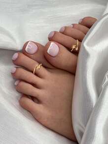 S925纯银脚趾环十二星座戒指可调节电镀14K白金戒指脚趾环单环女士女孩礼物脚环