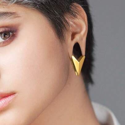 2PCS Spike V Saddle Hangers Gauges Plugs Tunnels For Stretched Lobe Ear Piercing Women Body Jewelry 316 Stainless Steel