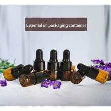 150Pcs Amber Glass Mini Dropper Bottle 1ml Amber Essential Oil Bottles Vials Travel Cosmetic Sample Container Liquid Perfume Eye Droppers Bottle (1ml)