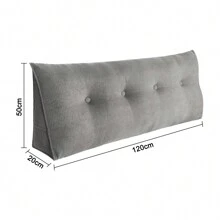 Coussin de Lecture pour lit et canapé, Coussin de Dossier Gris, Coussin Triangulaire, Coussin Lombaire pour Le lit, Gros Coussin de tête de lit, Avec Housse Lavable, 120cm / 140cm / 160cm / 180cm / 200cm