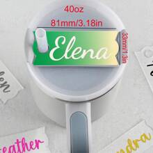 Personalized Acrylic Name Cup Tag,Custom Script Lettering For Tumbler Accessory, Creative Drinkware Decoration, Ideal Birthday Gift 1pc Multi-Functional, Easy To Clean,Reusable,Ornamental Exquisite
