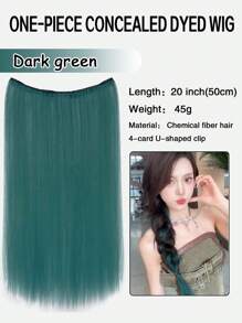 20inch One Piece 4 Card Wig Piece Multicolor Party Bright Vivid For Long Straight Hair Synthetic Color Wig Music Festival Halloween Party