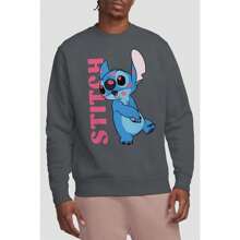 Disney Lilo & Stitch Unisex Adult Covered In Kisses Sweatshirt (Charcoal)