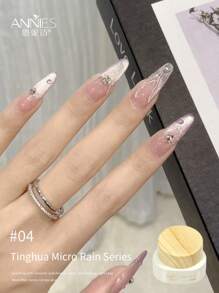 annies 12g/Pc Raindrops Cat Eye Nail Polish Gel Kit, 6 Colors, 2025 New Delicate Sparkling Glass Pearl Cat Eye Cure Gel Manicure, Professional Salon Use