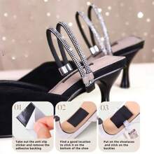 2pcs High Heel Non-Slip Diamond Shoelaces, Slouchy Shoe Buckle Chain For Sandals, No Installation Required