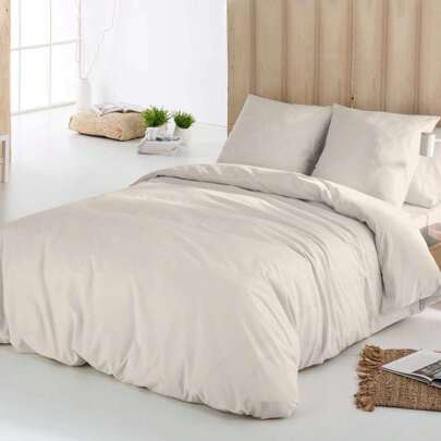 Naturals ICEHOME - Funda Nórdica Lisa - 100 % Microfibra Ecológica - ✅ Entrega 2-5 días ✅ - Ultrasuave, Transpirable y Libre de Arrugas - Funda Nórdica + Funda de almohada lisas - Compatible con todas las camas y estaciones.