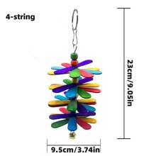 Juguetes de pájaros vocales colgantes, juguetes de pájaros loro, juguetes de madera multicolor para roer y pico, juguete de flores de cinco hojas con cuerda, accesorios decorativos para jaula de pájaros, juguetes de atracción de pájaros de primavera para exterior, juguetes de jaula de pájaros para interior. Decora el hábitat de tu pájaro con colores aleatorios
